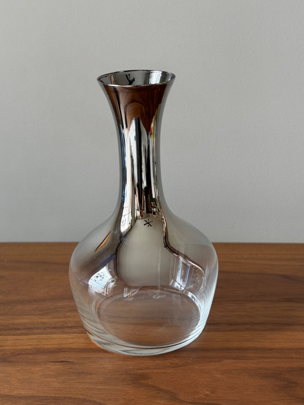 Vintage DOROTHY THORPE Style Silver Rimmed Ombre Serving Carafe Decanter MCM